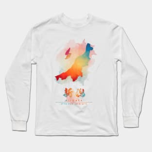 Niigata, Japan Watercolor Map Art Long Sleeve T-Shirt